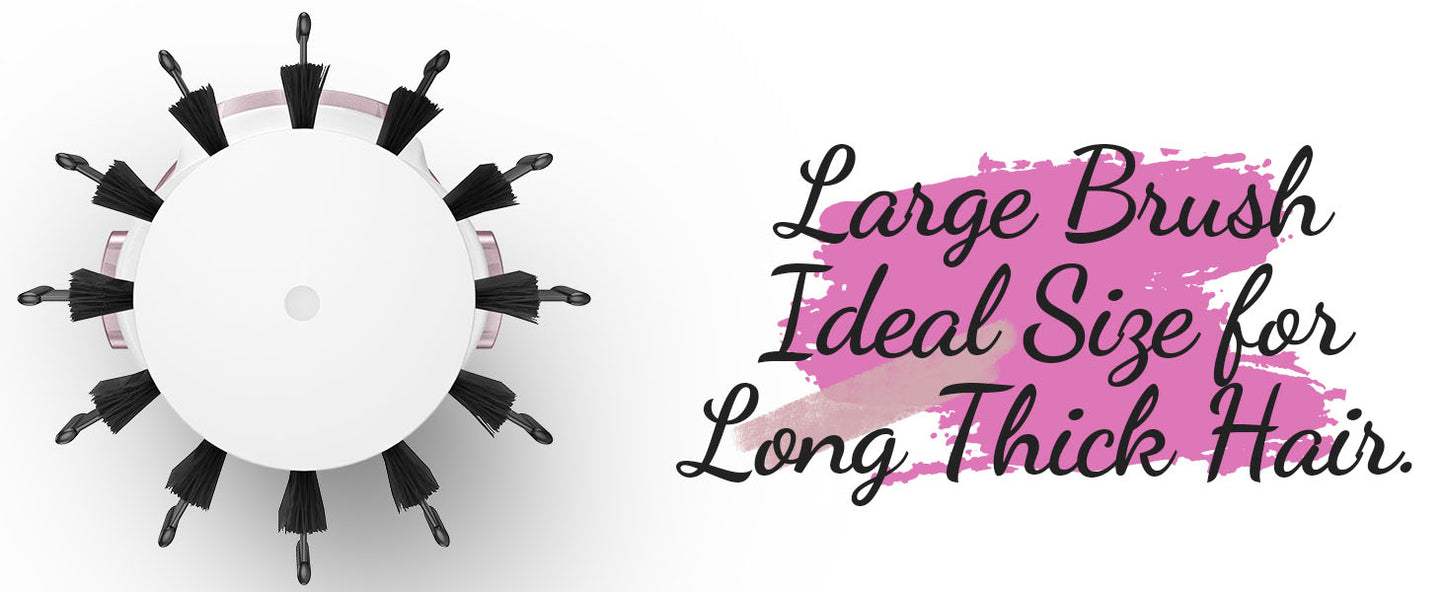 Rotating Hair Dryer Brush Spinning: 2 Size Detachable Brush(2" & 1.5") | 3 Heats & 2 Speeds Plus a Cool Air Setting | Big Buttons Design for Arthritis